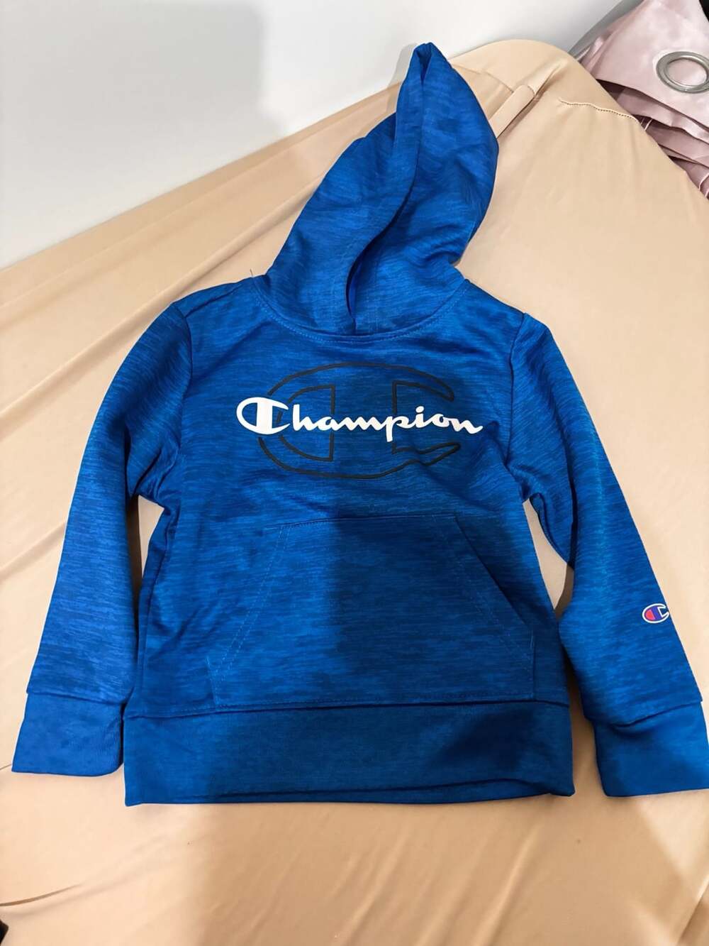 Champion Hoodie Size 4/5 Blue Graphic Pullover Sweatshirt